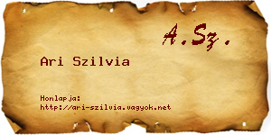 Ari Szilvia névjegykártya