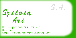 szilvia ari business card